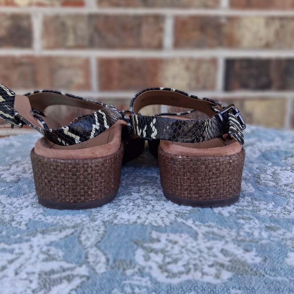 Vionic Louis Snakeskin Platform Slingback Sandals Sz 10 | Comfort Ortho Wedge - Picture 5 of 15